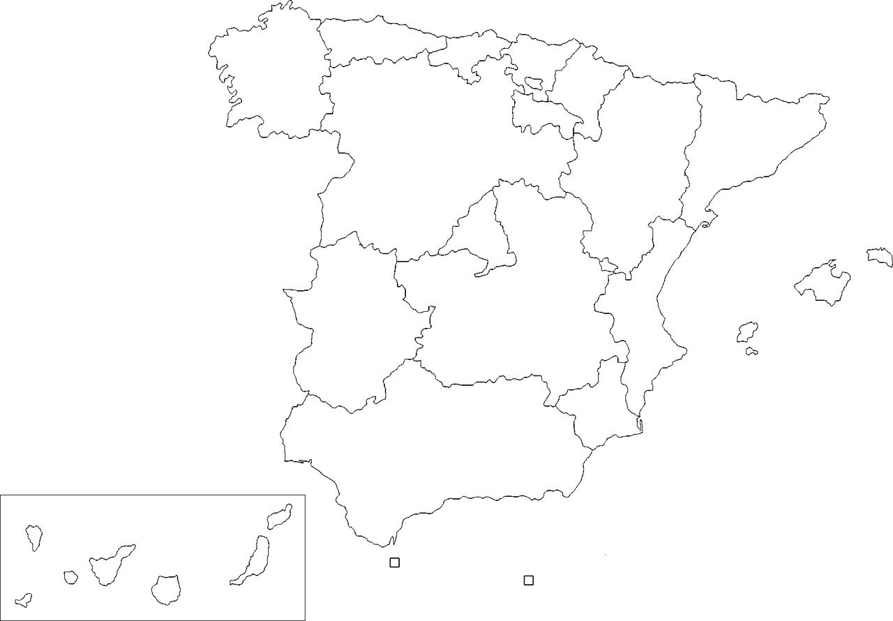 carte de l espagne vide Espagne carte vierge   Vide carte de l'Espagne (Europe du Sud 