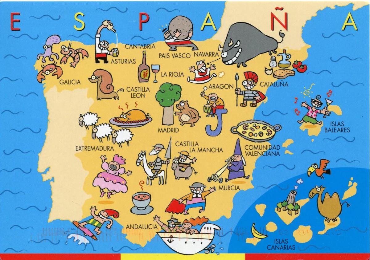 Espagne carte pour les enfants