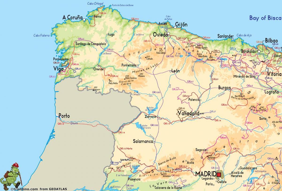 carte de l'Espagne de l'ouest