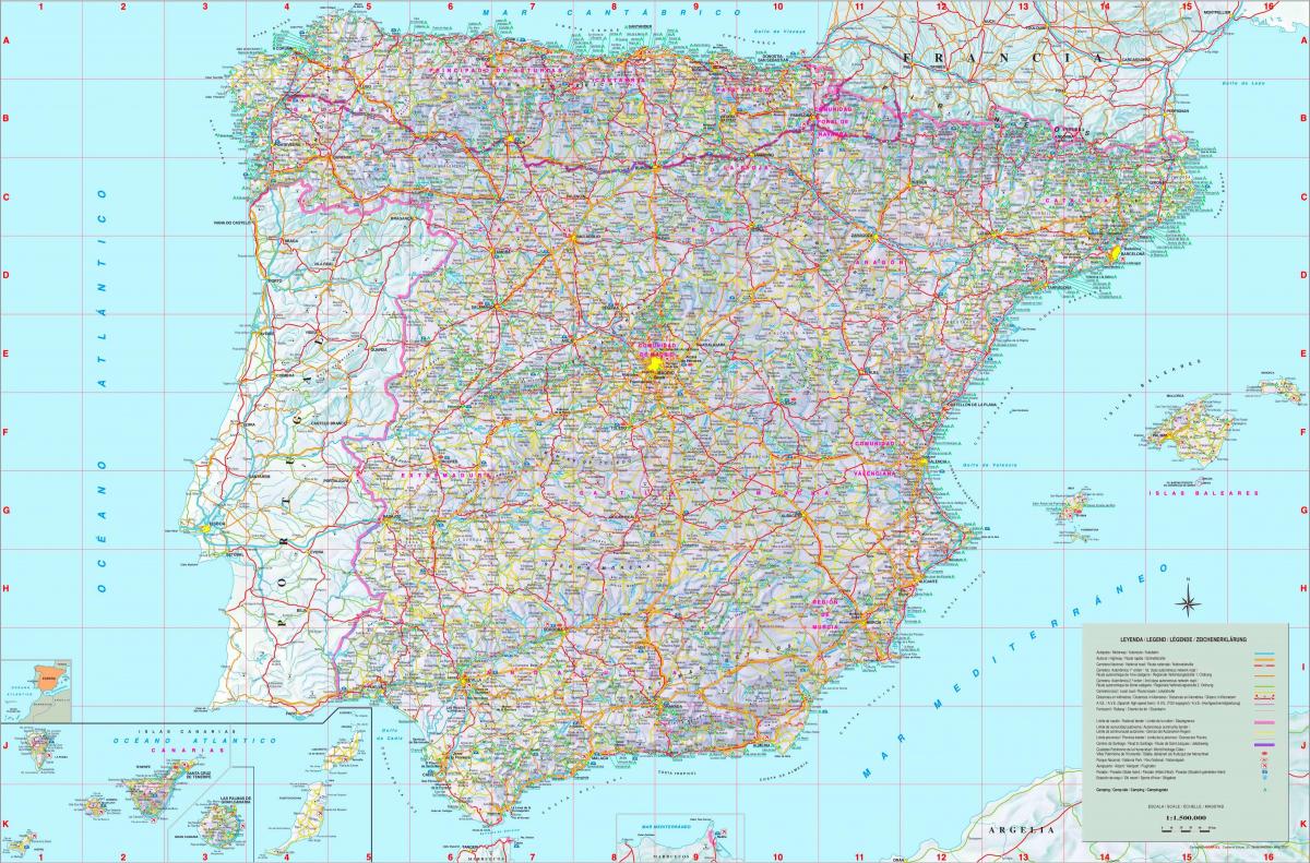 étiquetés la carte de l'Espagne