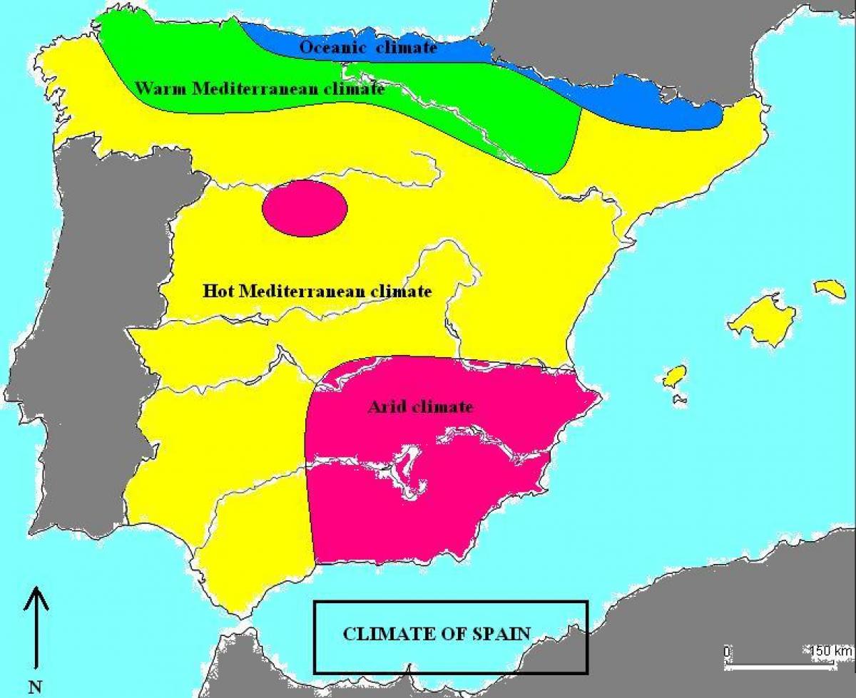carte de l'Espagne climat
