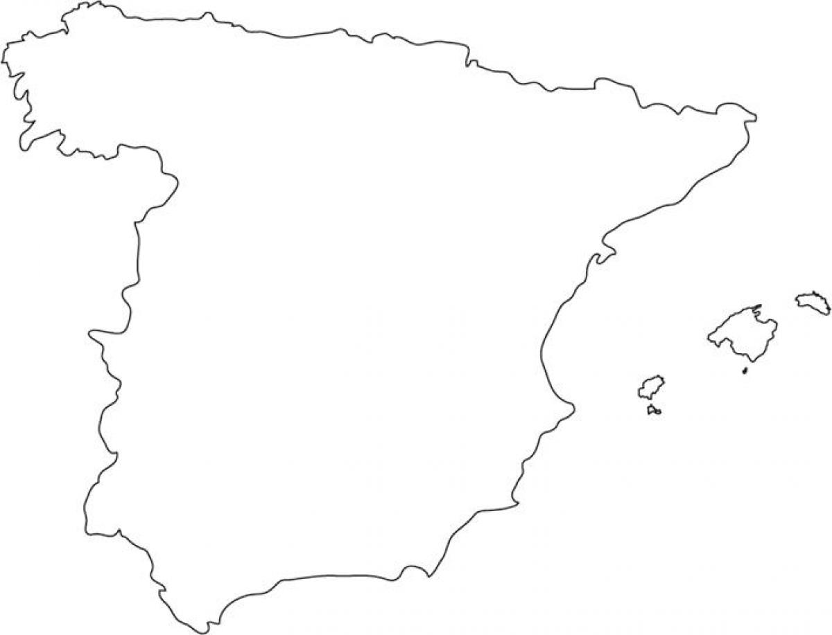 le contour de la carte de l'Espagne avec les villes
