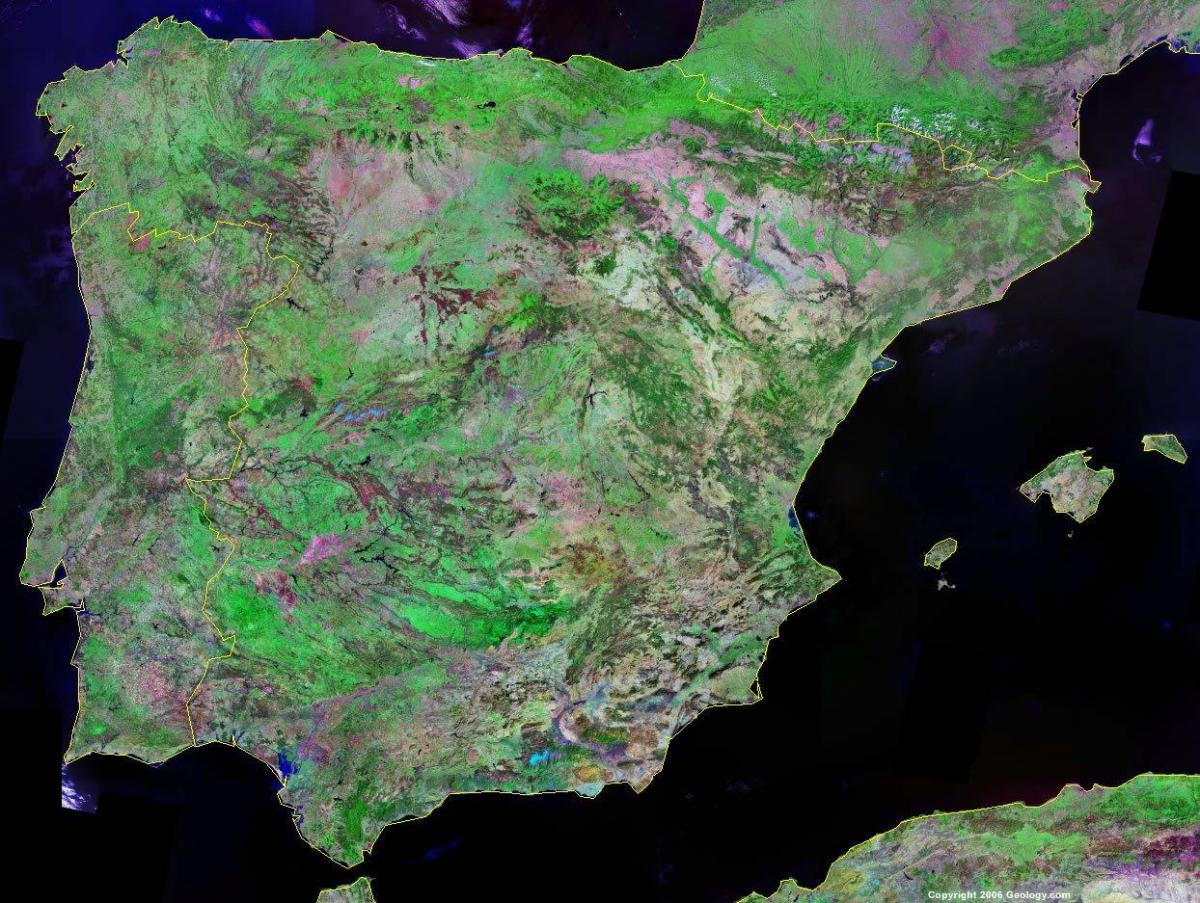 carte de l'Espagne par satellite