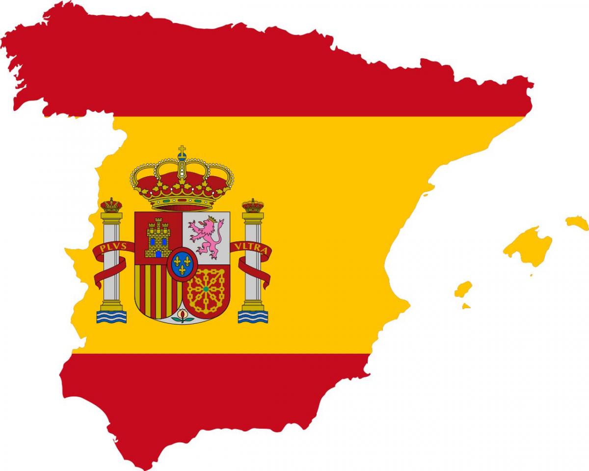 carte de drapeau de l'Espagne