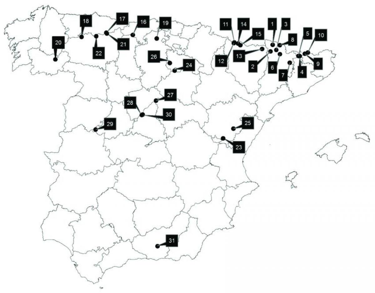 Espagne stations de ski de la carte