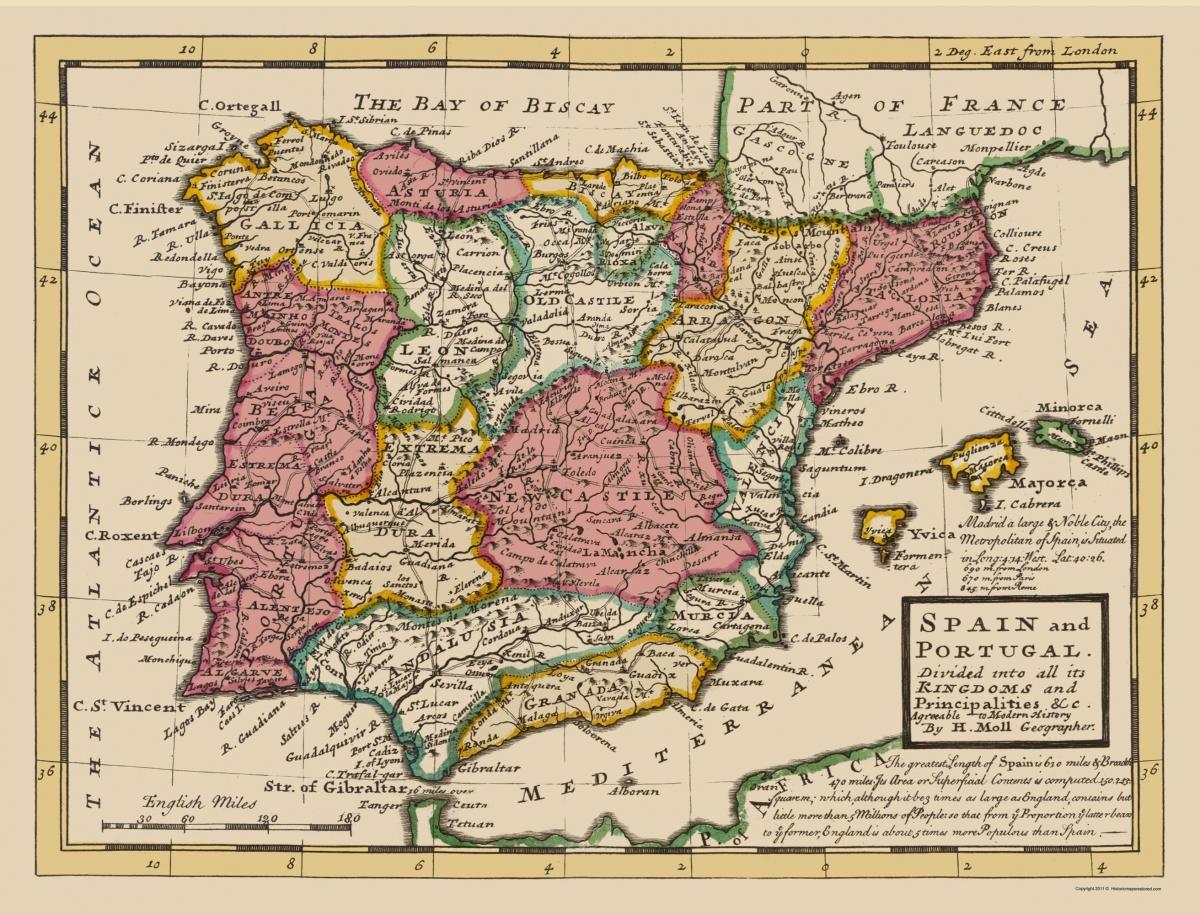 ancienne carte de l'Espagne