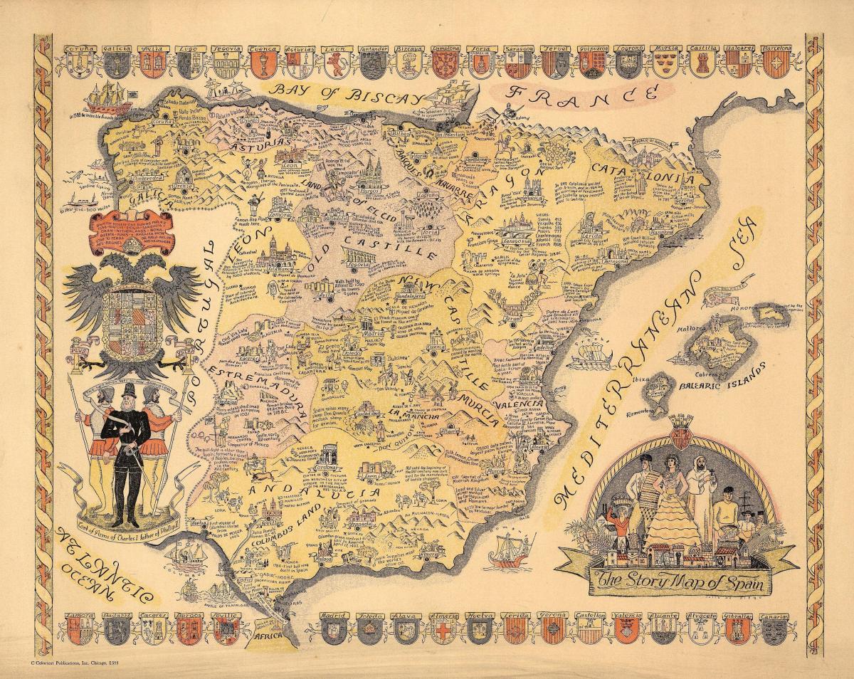 vintage carte de l'Espagne