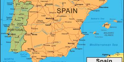 Carte de l'Espagne et des pays voisins