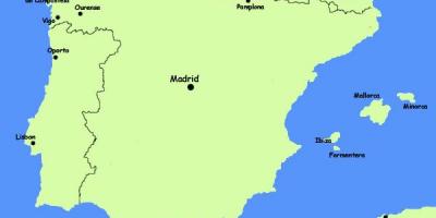 Le nord de l'Espagne stations de carte