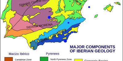 Carte de l'Espagne géologique