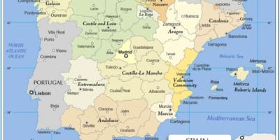 Carte politique de l'Espagne