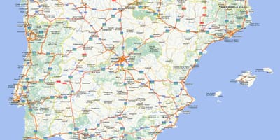 Carte routière de l'Espagne avec les villes
