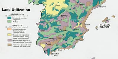 Carte de l'Espagne de l'agriculture