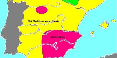 Carte de l'Espagne climat