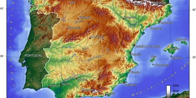 Carte de l'Espagne élévation