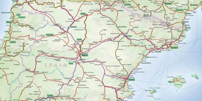 Carte de l'Espagne rail