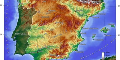 Carte de géographie de l'Espagne