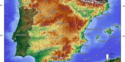 Carte de géographie de l'Espagne