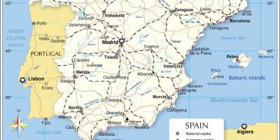 Carte montrant l'Espagne