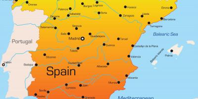 Des destinations de vacances en Espagne carte