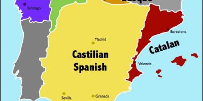 Carte de l'Espagne de la langue