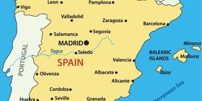 Carte de l'Espagne montrant les villes