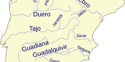 Espagne carte de fleuve